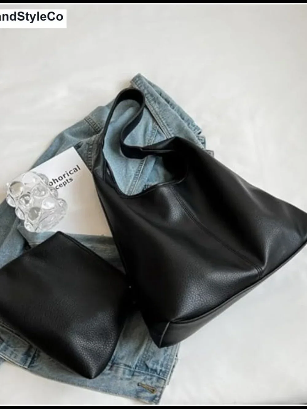 Hobo Bag for Women Soft PU Leather Shoulder Purse 2pcs Work Tote